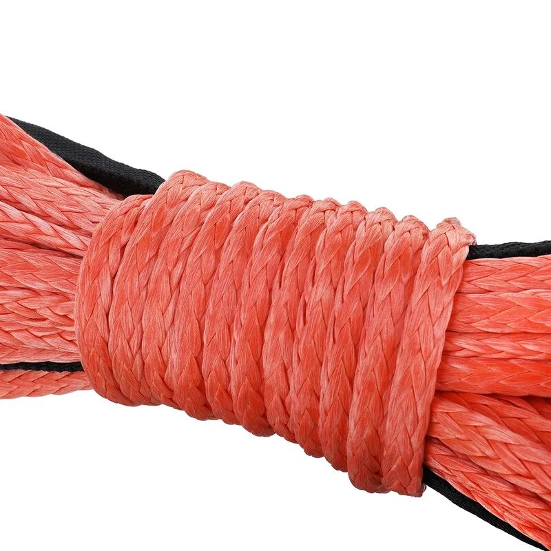 1/4''x50' Synthetic Tow Rope Cable for Trucks, Boats, and Emergency Use - 7700lbs Towing Capacity - ATV UTV Outdoor Accessories