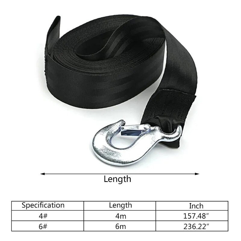 Durable Boat Tow Rope 4/6-Meter Vehicle Emergency Rescue Strap for Trailer Boats and Transportation