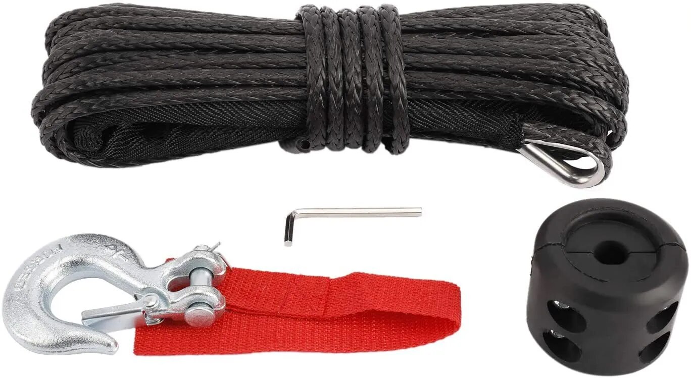Tow Strap Winch Rope 7000LBs Winch Line Cable with Towing Hook and Rubber Stopper for ATV, SUV, UTV, and Offroad Truck Accessories Car Tow Rope